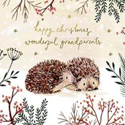 Hedgehogs Grandparents Christmas Card