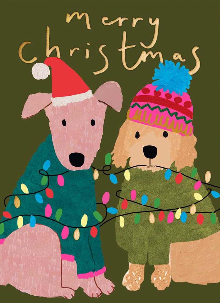 Puppies Christmas Card