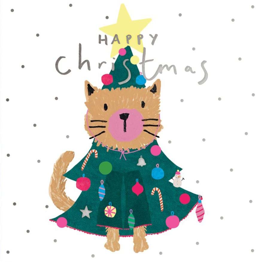 Cat Tree Christmas Cards - Pack of 8