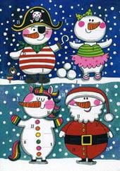 Snowpeople Advent Calendar Christmas Card