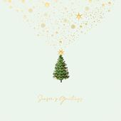 Mini Tree with Stars - Personalised Christmas Card