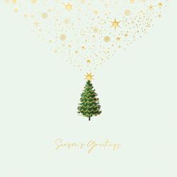 Mini Tree with Stars - Personalised Christmas Card