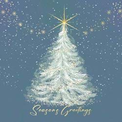 Tree with Bright Star - Personalised Christmas Card