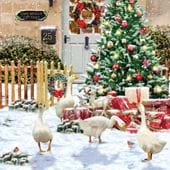 Geese at Christmas - Personalised Christmas Card
