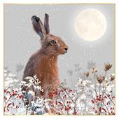 Hare with Moon - Personalised Christmas Card