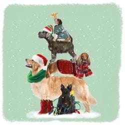 Dog Tree - Personalised Christmas Card