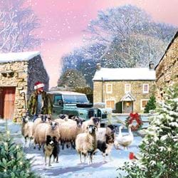 Farmer and Sheep - Personalised Christmas Card