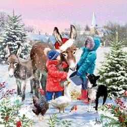 Christmas Donkeys - Personalised Christmas Card