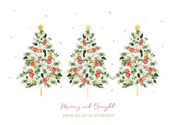 Winter Tree Trio - Front Personalised Christmas Card