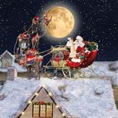 Moonlight Santa - Personalised Christmas Card
