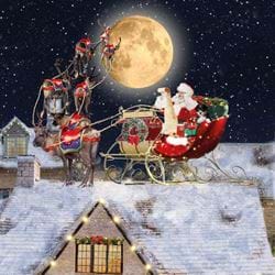 Moonlight Santa - Personalised Christmas Card