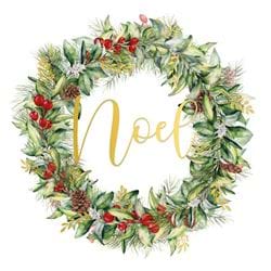Watercolour Wreath - Personalised Christmas Card