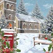 Robin and Church - Personalised Christmas Card