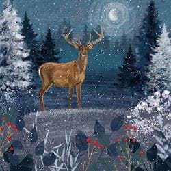Midnight Stag - Personalised Christmas Card