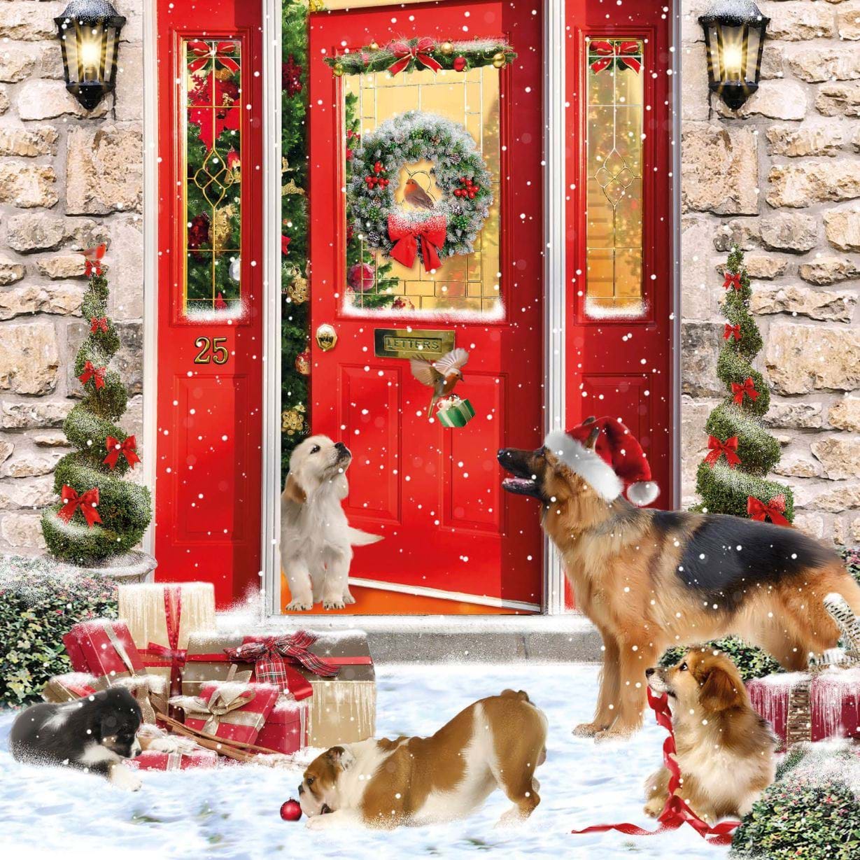 Festive Dogs - Personalised Christmas Card