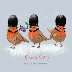 London Robins - Front Personalised Christmas Card