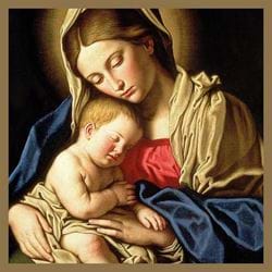 Madonna & Sleeping Child Christmas Cards - Pack of 5