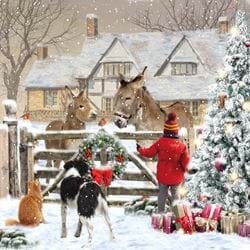 Kid and Donkeys - Personalised Christmas Card