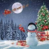 Snowman Wave - Personalised Christmas Card