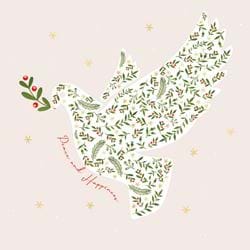 Dove Foliage - Personalised Christmas Card