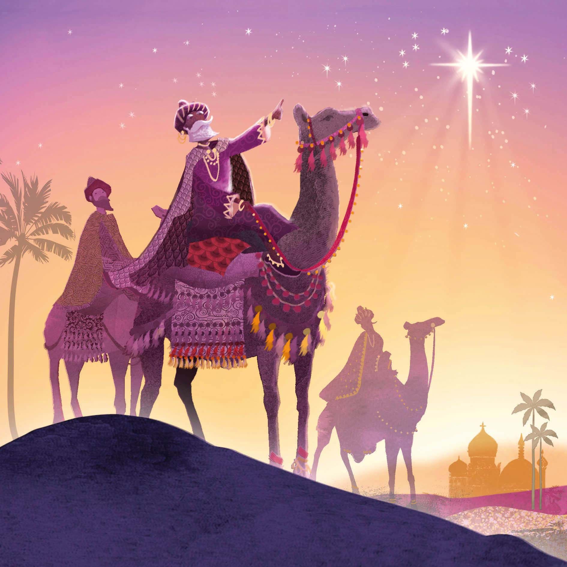 Three Kings and Bethlehem - Personalised Christmas Card