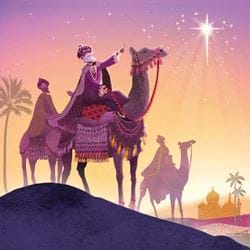 Three Kings and Bethlehem - Personalised Christmas Card