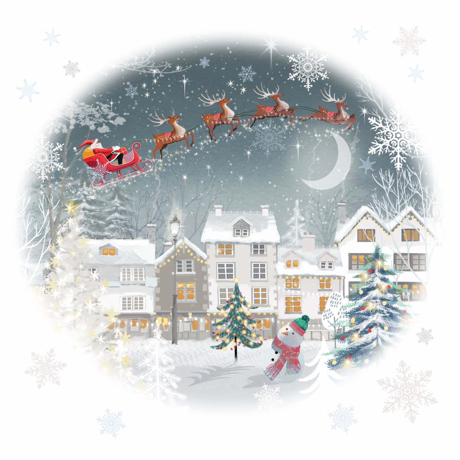 Santa on His Way - Personalised Christmas Card