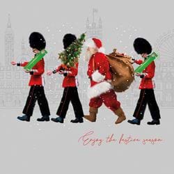 Marching Guards and Santa - Personalised Christmas Card