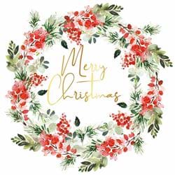 Berries Wreath - Personalised Christmas Card