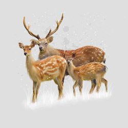 Deer Family - Personalised Christmas Card