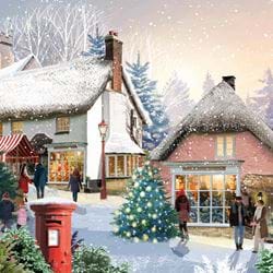 Village Scene - Personalised Christmas Card