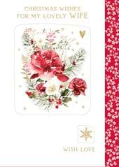 Festive Rose Wife Christmas Card