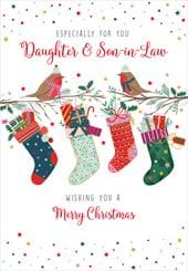 Stockings Daughter and Son-in-law Christmas Card