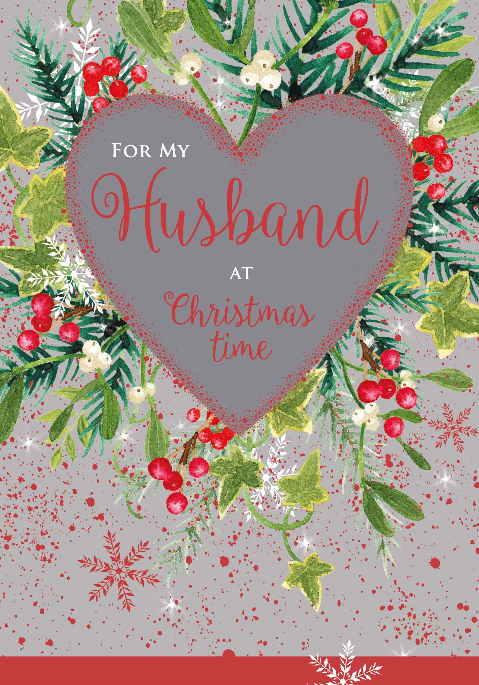 Festive Heart Husband Christmas Card