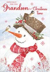 Snowman Grandson Christmas Card