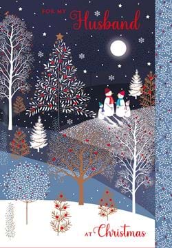 Festive Night Husband Christmas Card