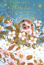 Hedgehog Niece Christmas Card