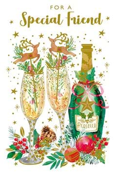 Prosecco Special Friend Christmas Card