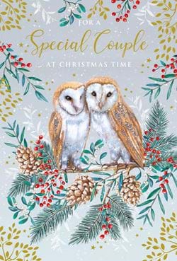 Owls Special Couple Christmas Card