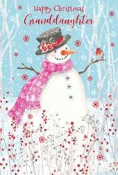 Snowman Granddaughter Christmas Card