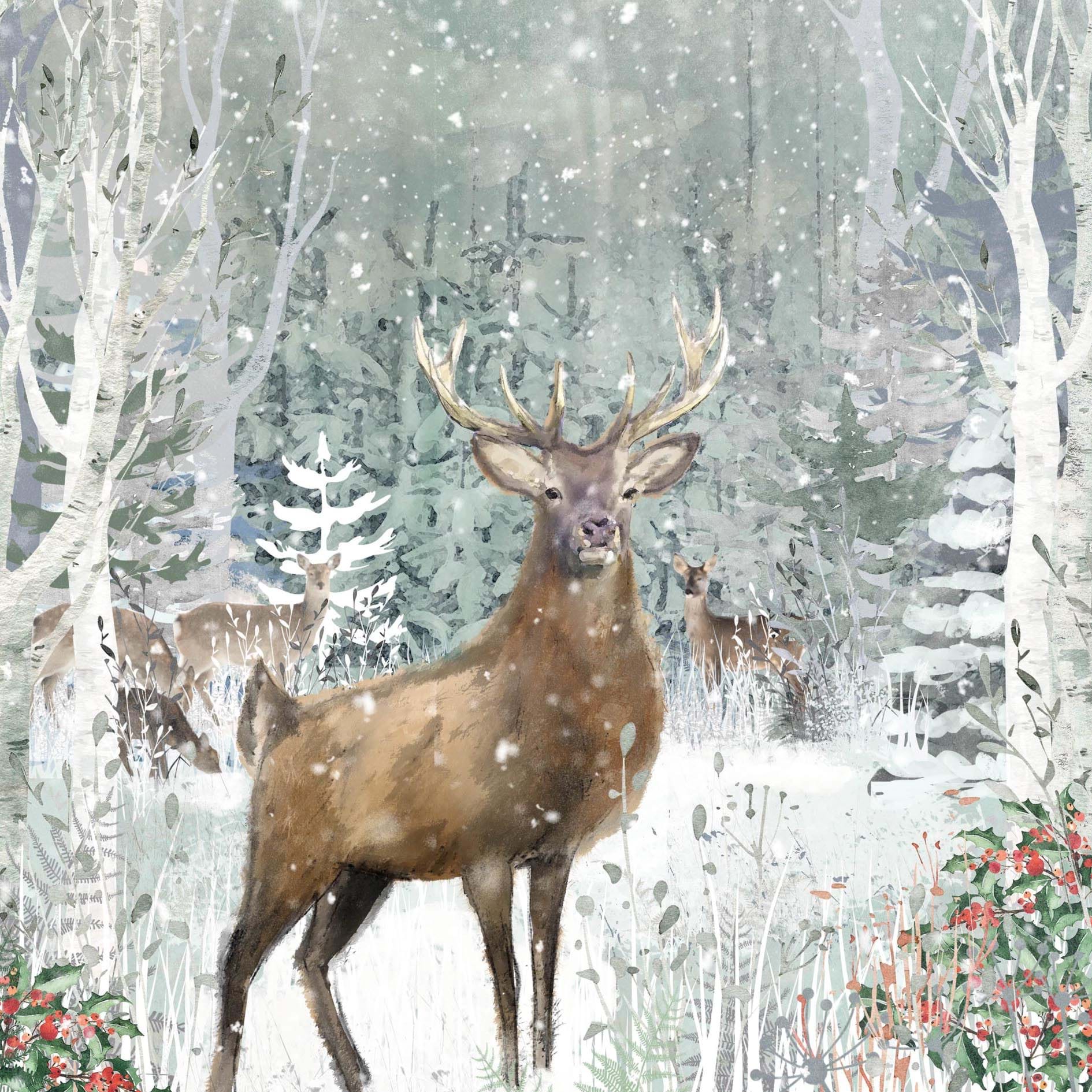 Woodland Stag Christmas Card