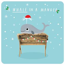 Whale in a Manger Christmas Card