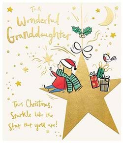 Star Granddaughter Christmas Card