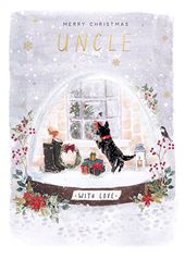 Snow Globe Uncle Christmas Card