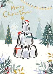 Penguin Tower Christmas Card