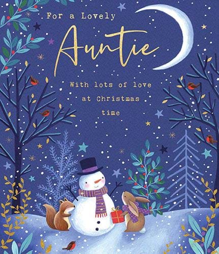 Moonlight Auntie Christmas Card