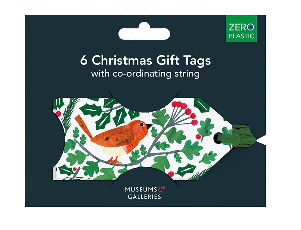 Robins and Holly Christmas Gift Tags - Pack of 6