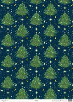 Celestial Trees Christmas Wrapping Paper
