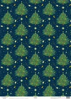 Celestial Trees Christmas Wrapping Paper