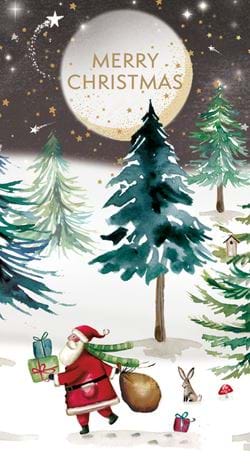 Moonlit Santa Christmas Money Wallet